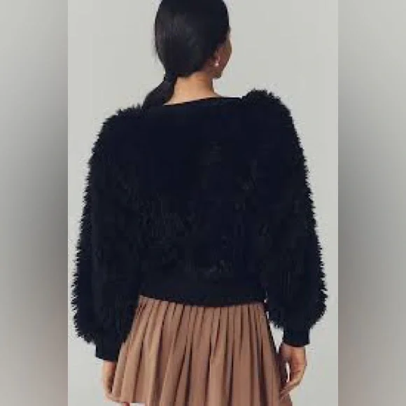 Anthropologie • Daily Practice Relaxed Fluffy Sweatshirt Black S NWT - Picture 3 of 5